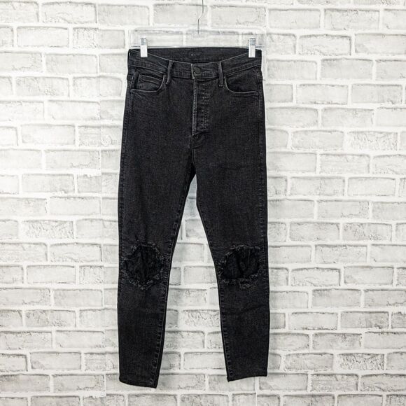 MOTHER denim Super Stunner Jeans Ankle Fray in Baa Baa Black Sheep sz 27 - Picture 8 of 13